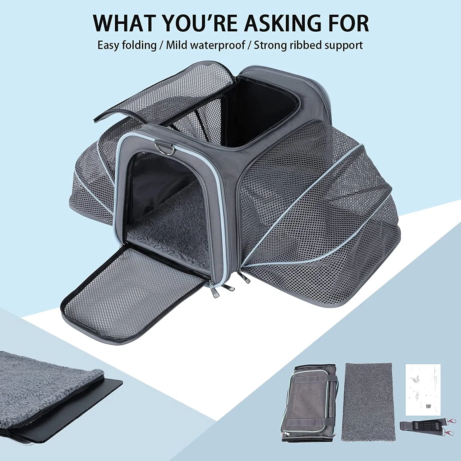 Soft-Sided Portable Pet Travel Washable Carrier