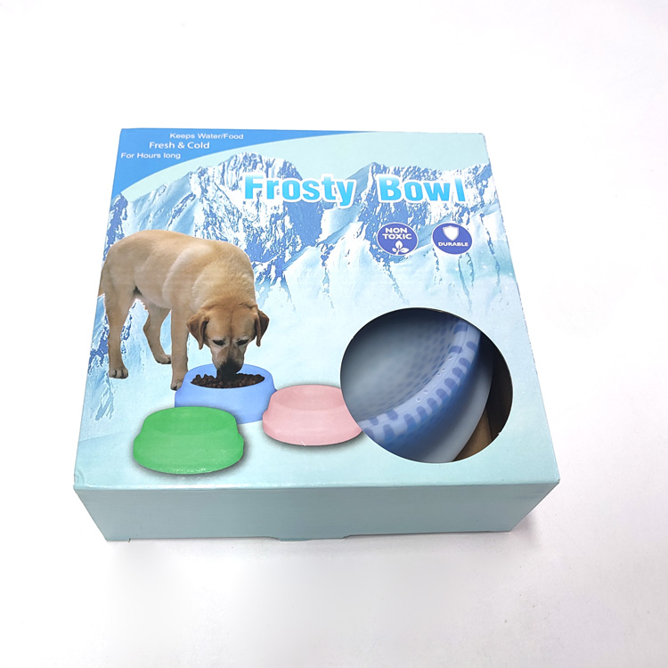 Dog Cooling Bowl Pet Freezable Ice Chilly Food Water Bowl