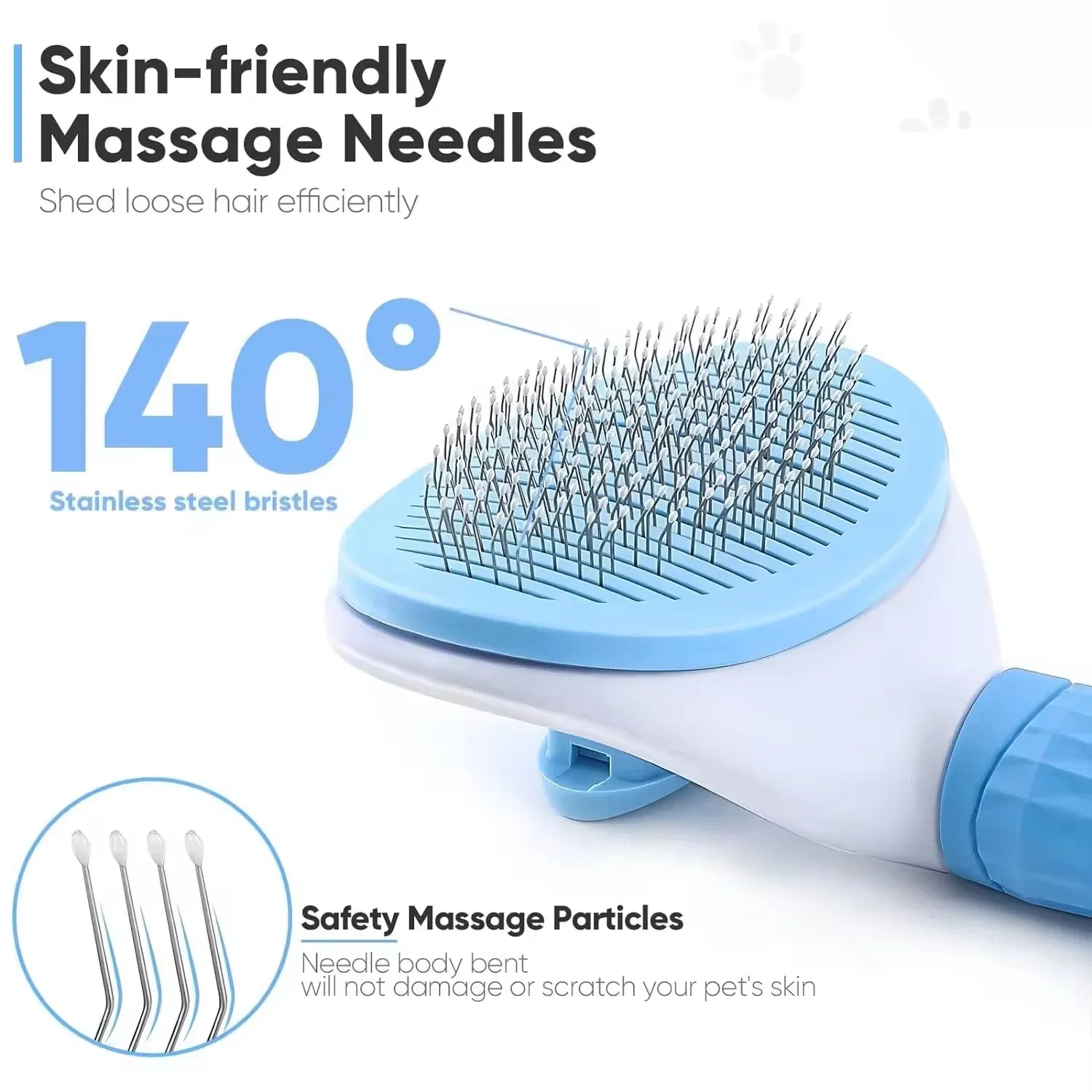 Skin-Friendly Pet Deshedding Brush for Easy Grooming Soft Handle