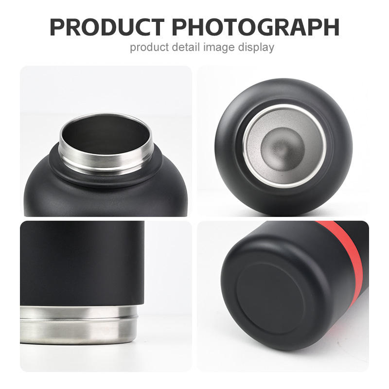 OEM 2 in 1 Double Walled Stainless Steel Vacuum Insulated Outdoor Dog Water Bottle with Bowl Pet Feeders