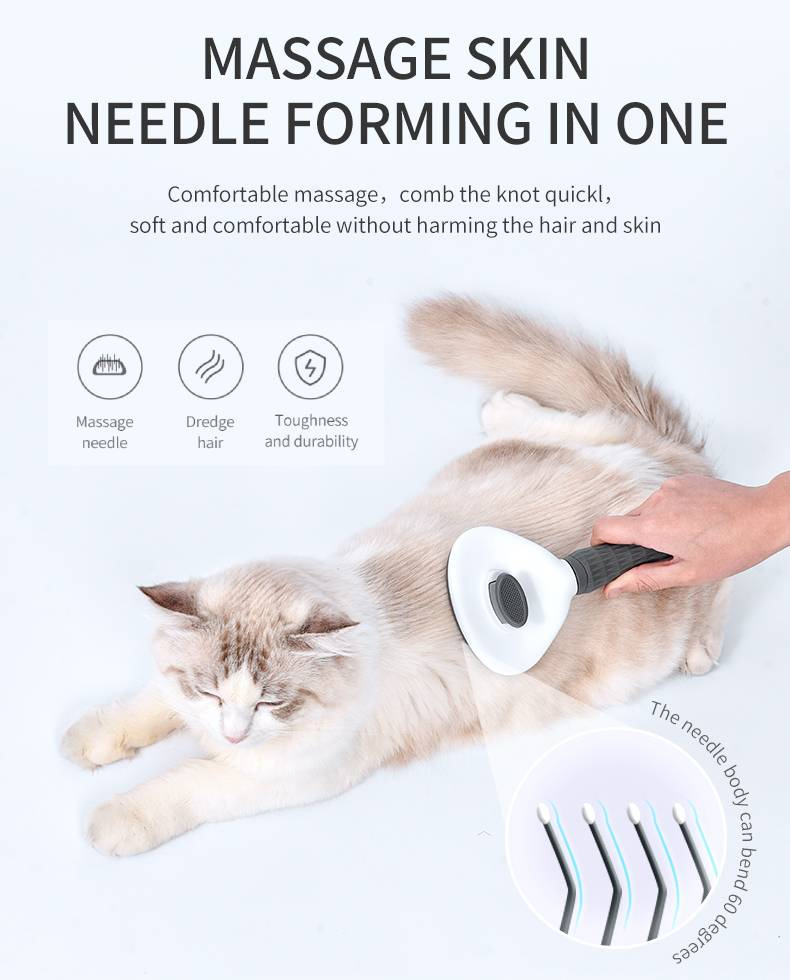 Pet Grooming Removes Loose Undercoat Self Cleaning Slicker Brush for Dogs Cats