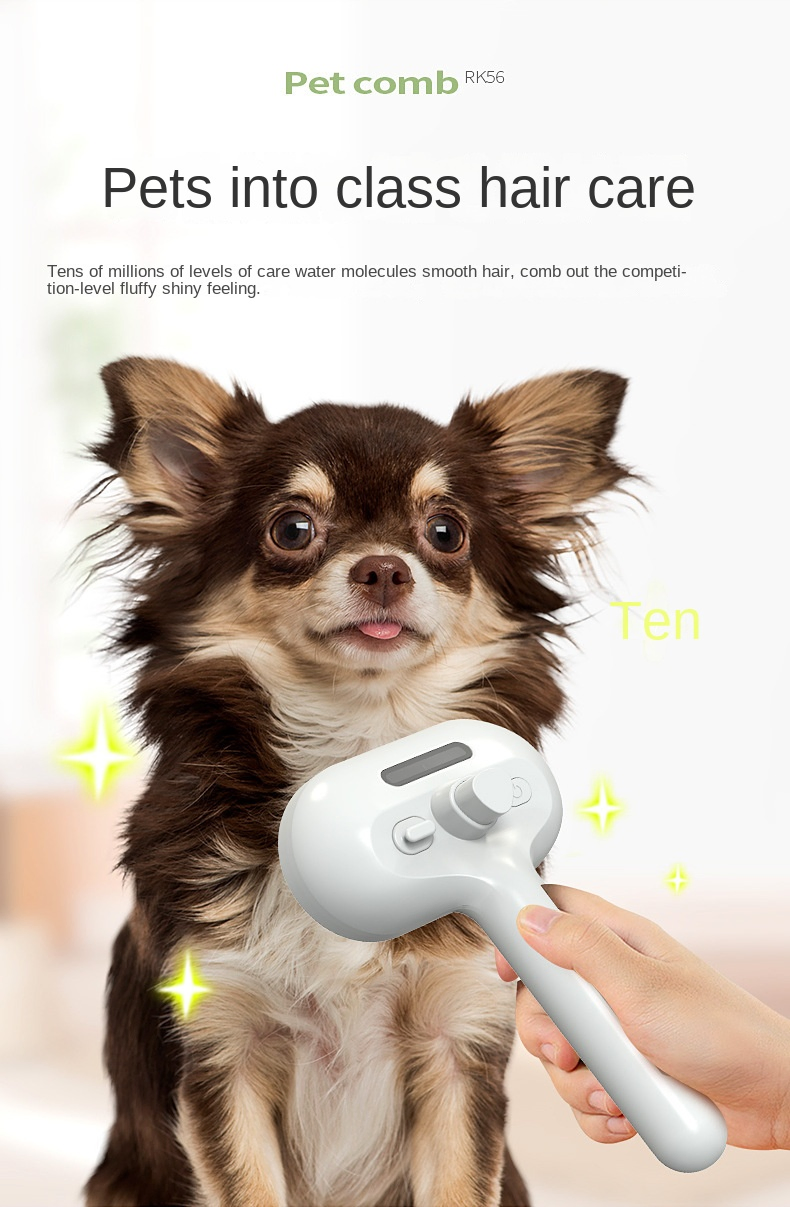 Grooming Spray Tool for Pets: USB Rechargeable Comb with ABS Design