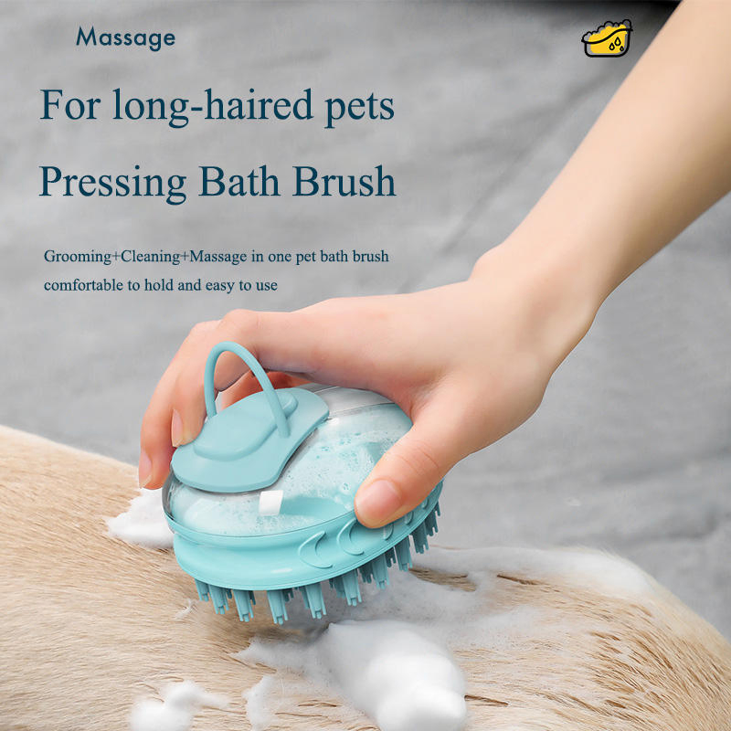 ABS Cat Silicone Hair Cleaning Grooming Tool Shampoo Pet Bathing Brush