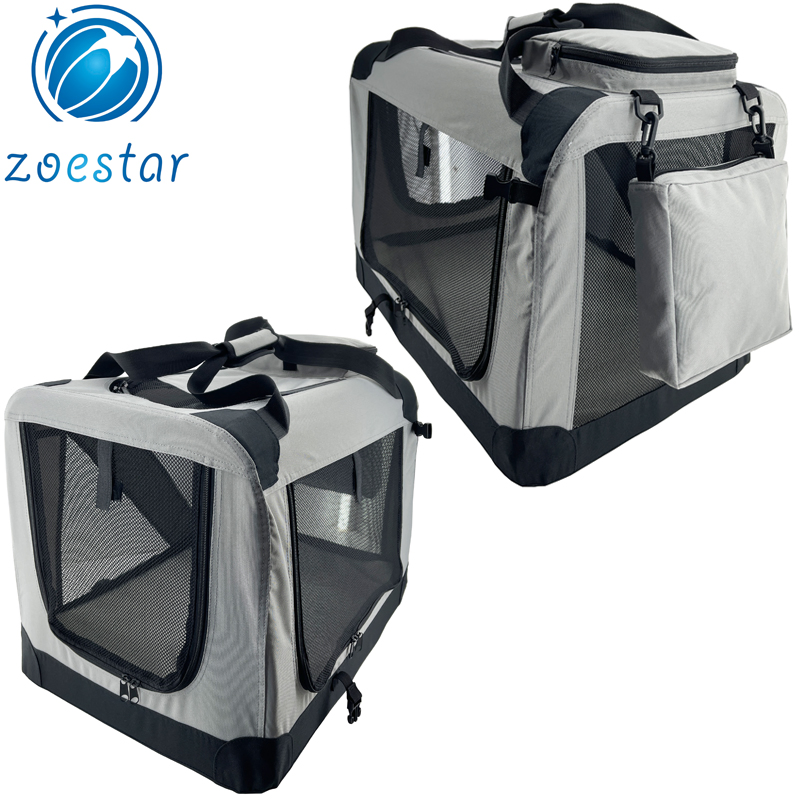 XL Crate Large Collapsible Soft Pets Carrier for Travel with Bottle Slot