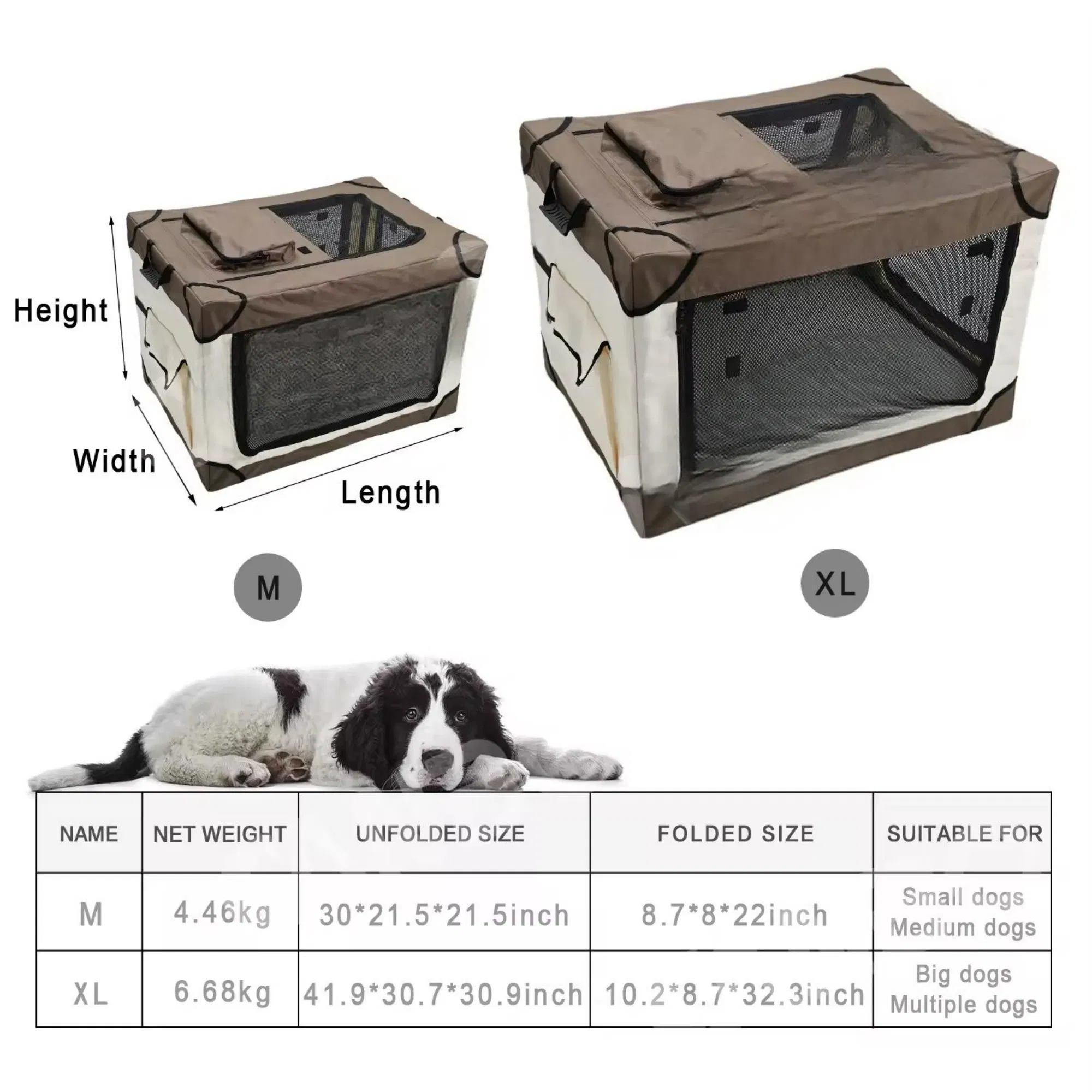 Portable Foldable Pet Travel Crate Handheld Dog &amp; Cat Carrier Versatile Handheld Pet Carrier Indoor &amp; Outdoor Travel Crate