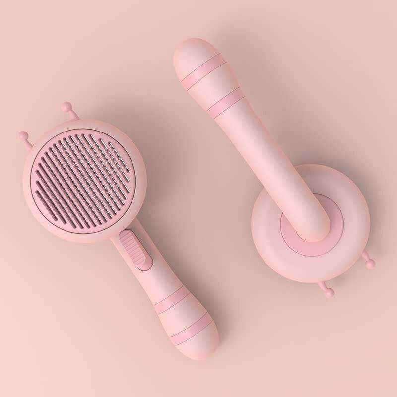 Bee Shape Pet Grooming Brush Self Cleaning Cat Brush Pet Hair Remover