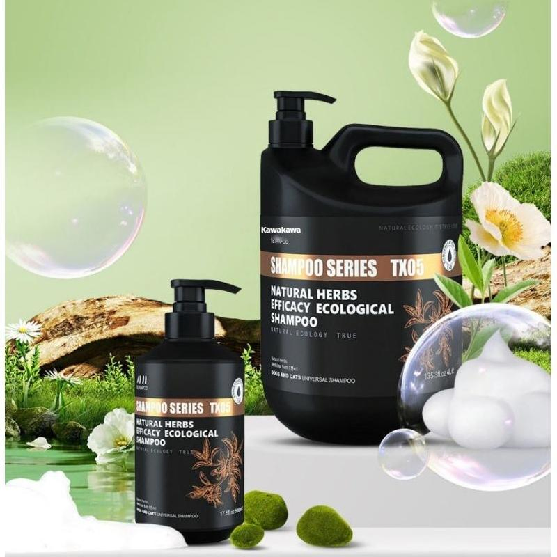 500ml Organic Herbal Pet Shampoo Plant-Based Formula for Sensitive Skin Dogs &amp; Cats