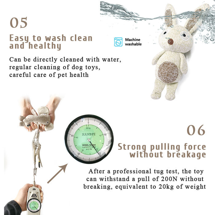 Pet Toys Manufacturers Rabbit Soft Stuffed Chew Squeaky Luxury Custom Bunny Plush Toy Small Knit Dog Toy
