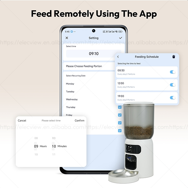 Dual-Lens Laser Pet Amusing Mobile Detection Smart Pet Feeder