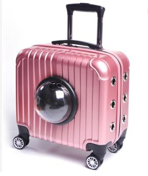 Pet Dog Trolley Cart Portable Outdoor Cat Dog Carrier Bag Travel Wheeling Suitcase for Pet Travel Transparent Case