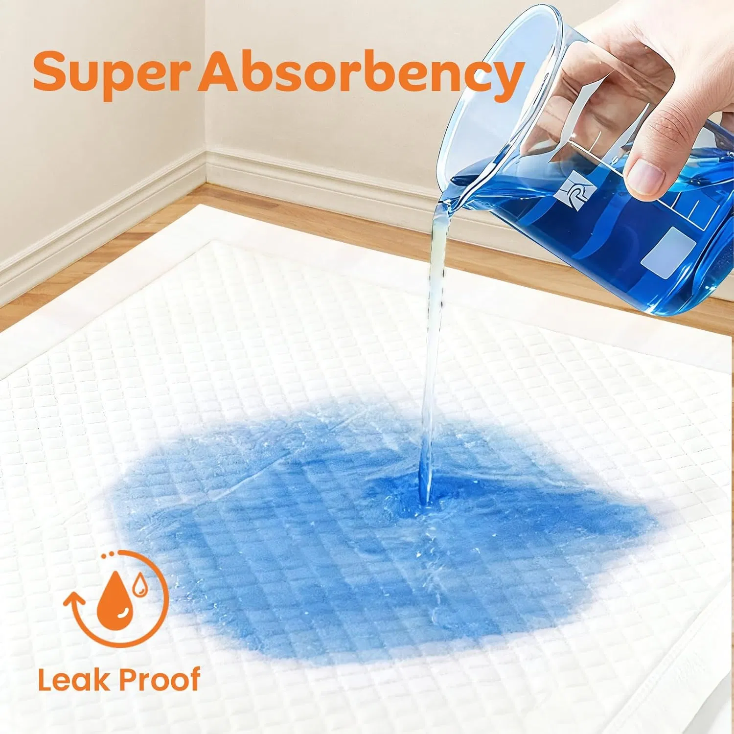 Disposable 6-Layer Super Absorbent &amp; Leak Proof Scented Pet PEE Pads for Puppy Dog Training with Citrus Floral Scent with Adhesive Strips