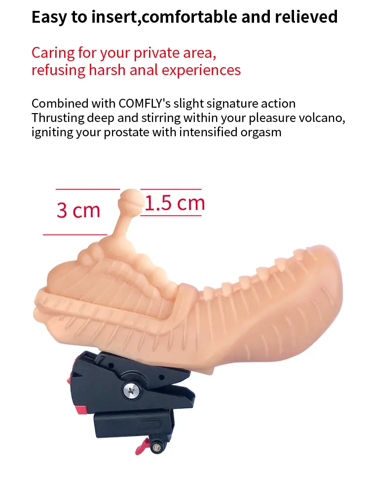 Insertive massage head dimension and size details