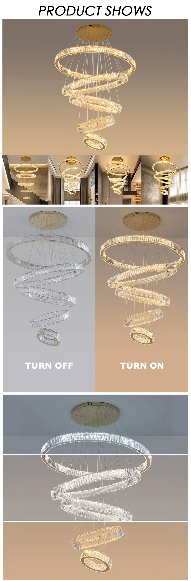 Large Circle LED Crystal Lighting