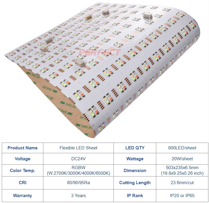 Factory Direct High Quality Light Cuttable SMD2835 LED Light Panel Backlight Sheet RGBW 24V for Kitchen Backlit Onyx Countertop