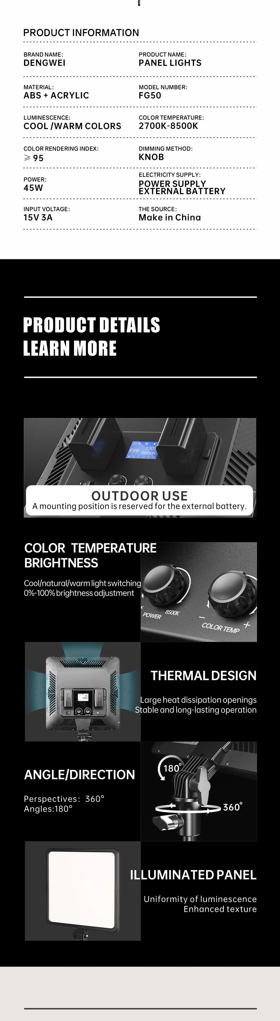 LED Video Light Photography Panel 5