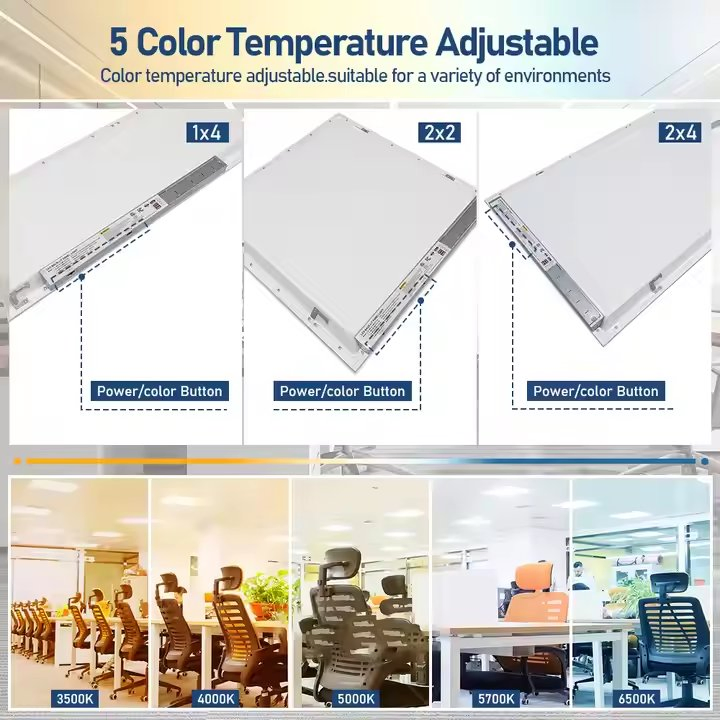 5CCT Dimmable LED Panel Light Super Slim 5 Wattage Adjustable 40W130lm/W Commercial Backlit Panel Light