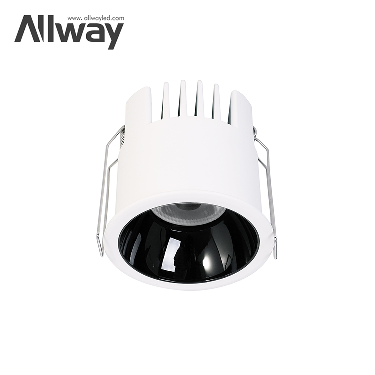 Allway Factory Direct Sale Anti Glare Black White Downlight Ceiling Housing 3W LED Down Lamp