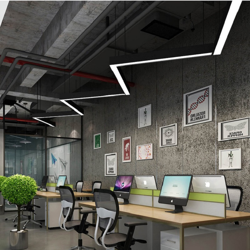 Aluminum Profile Office Lighting Chandelier LED Linear Light System