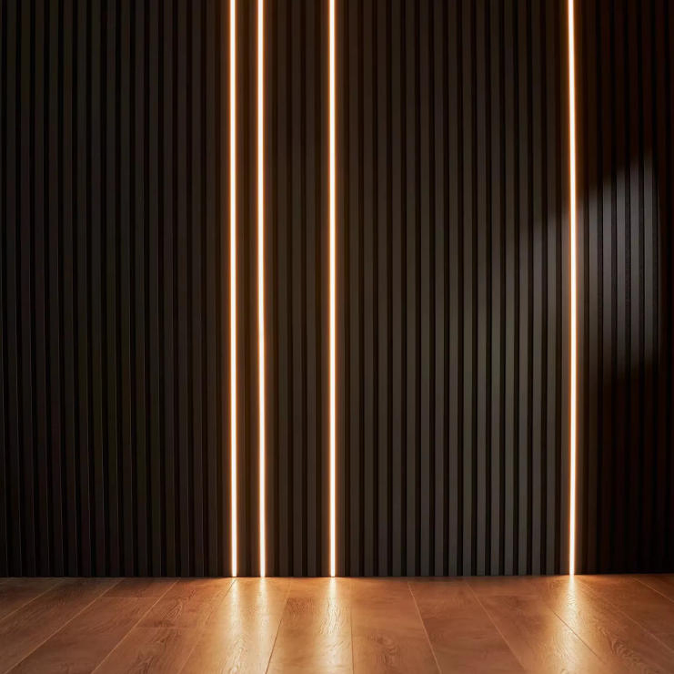 Smart APP Control LED Full Back Neon Light for The Wall Wood Foam Acoustic Slat Panels