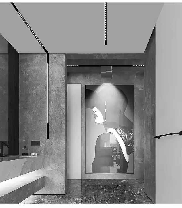 Indoor Magnetic Track System for Stretch Ceilings Recessed LED Ceiling Spotlights Track Linear Light