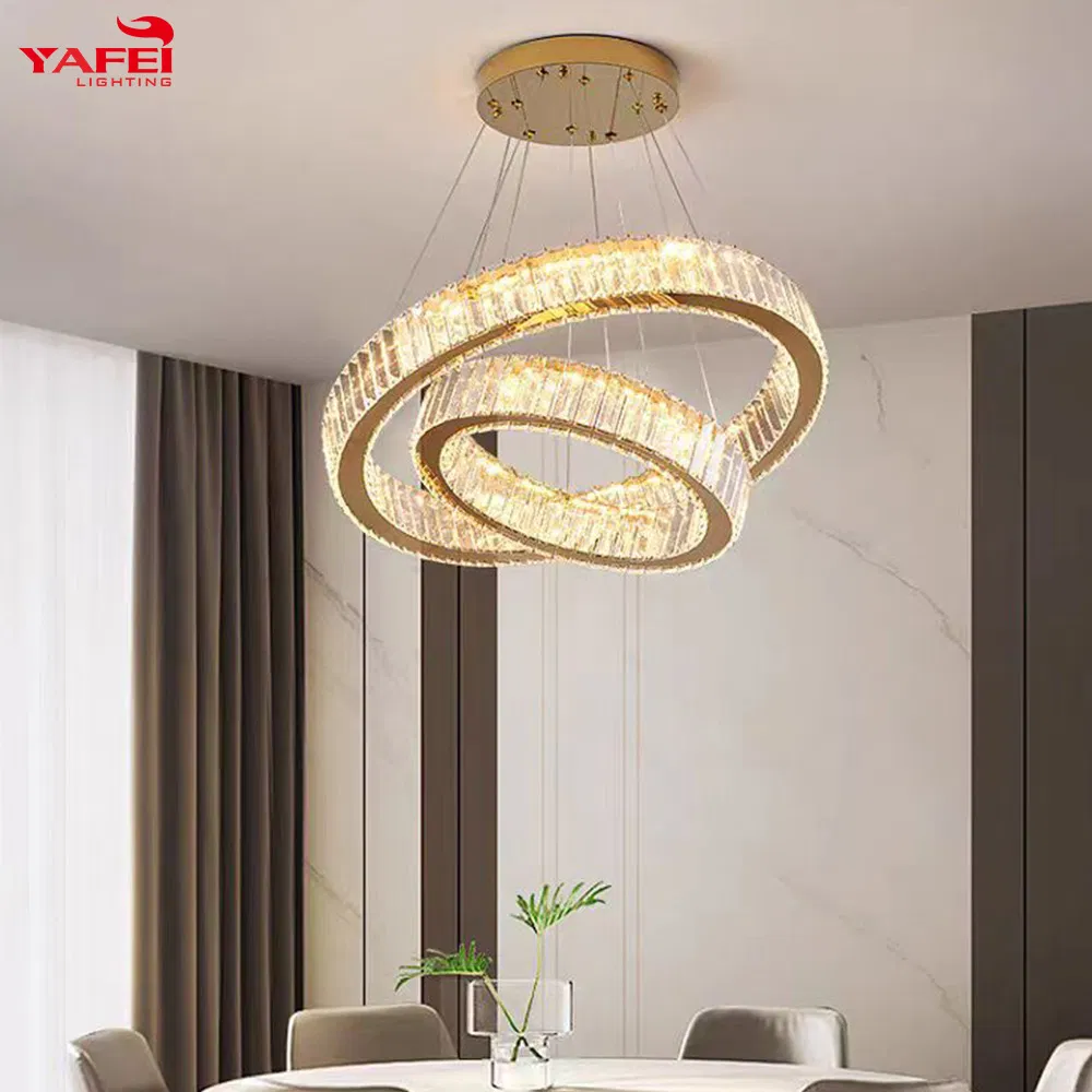 Contemporary Luxury Modern Chandelier Decoration Indoor Large Circle LED Crystal Lighting