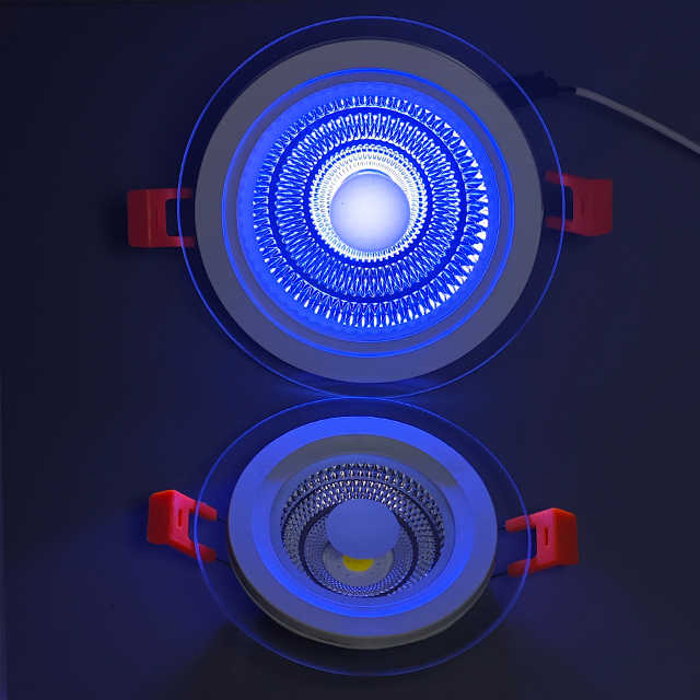 Hot Selling Slim Glass Recessed 6W 9W 12W 18W 24W 30W Double Color LED Glass Panel Light