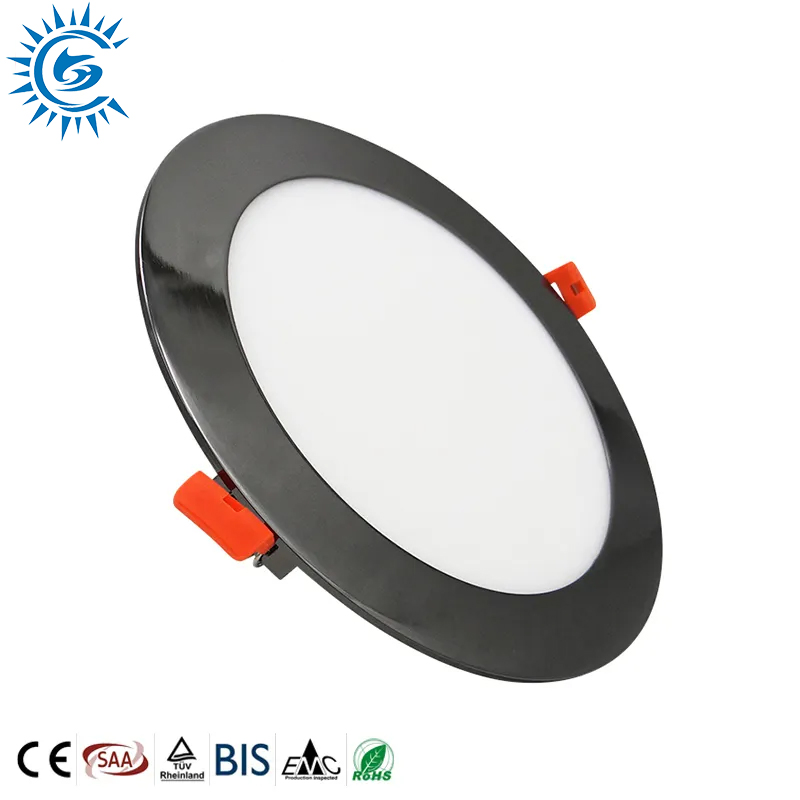 Black Chrome Ultra-Thin 3CCT Dimmable AC85-265V 3W 6W 9W 12W 18W 20W 24W Round Recessed Ceiling Light LED Panel Light