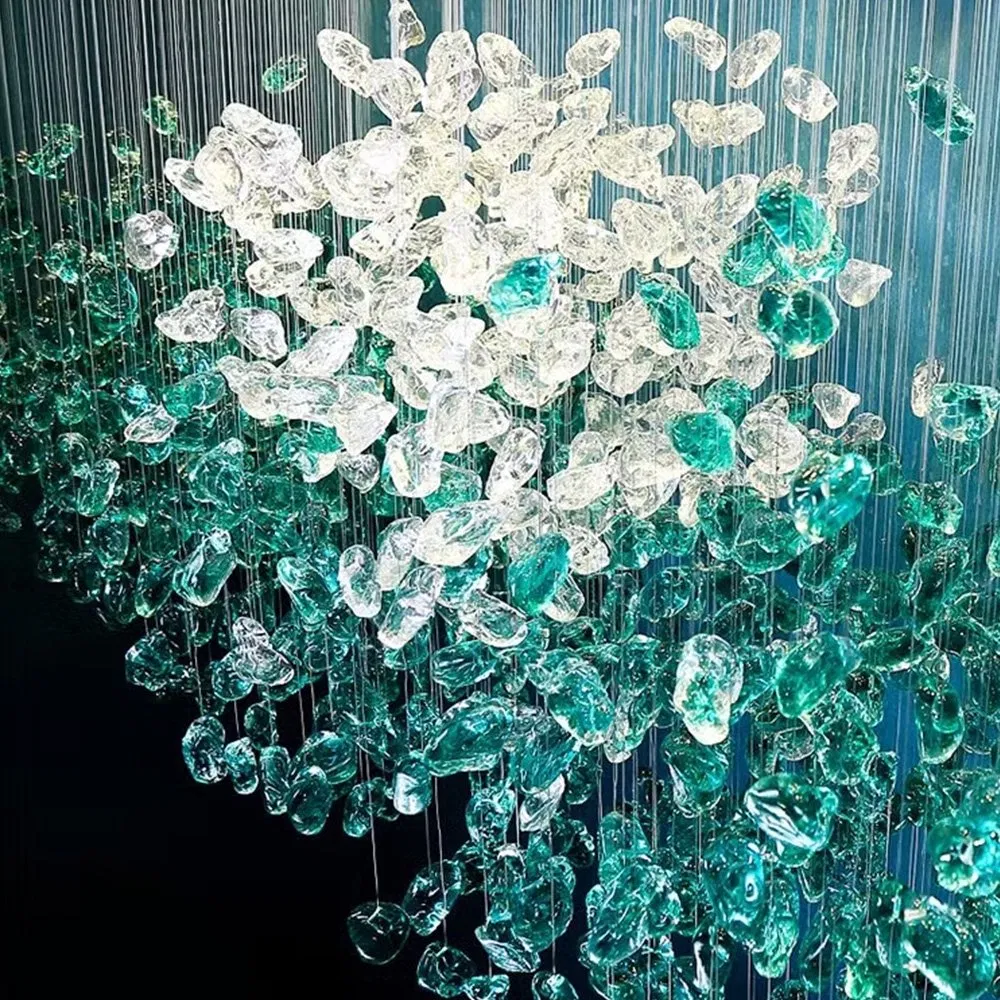 Indoor Decoration Hall Ballroom Hotel Engineering Crystal Large LED Chandelier Custom Lighting