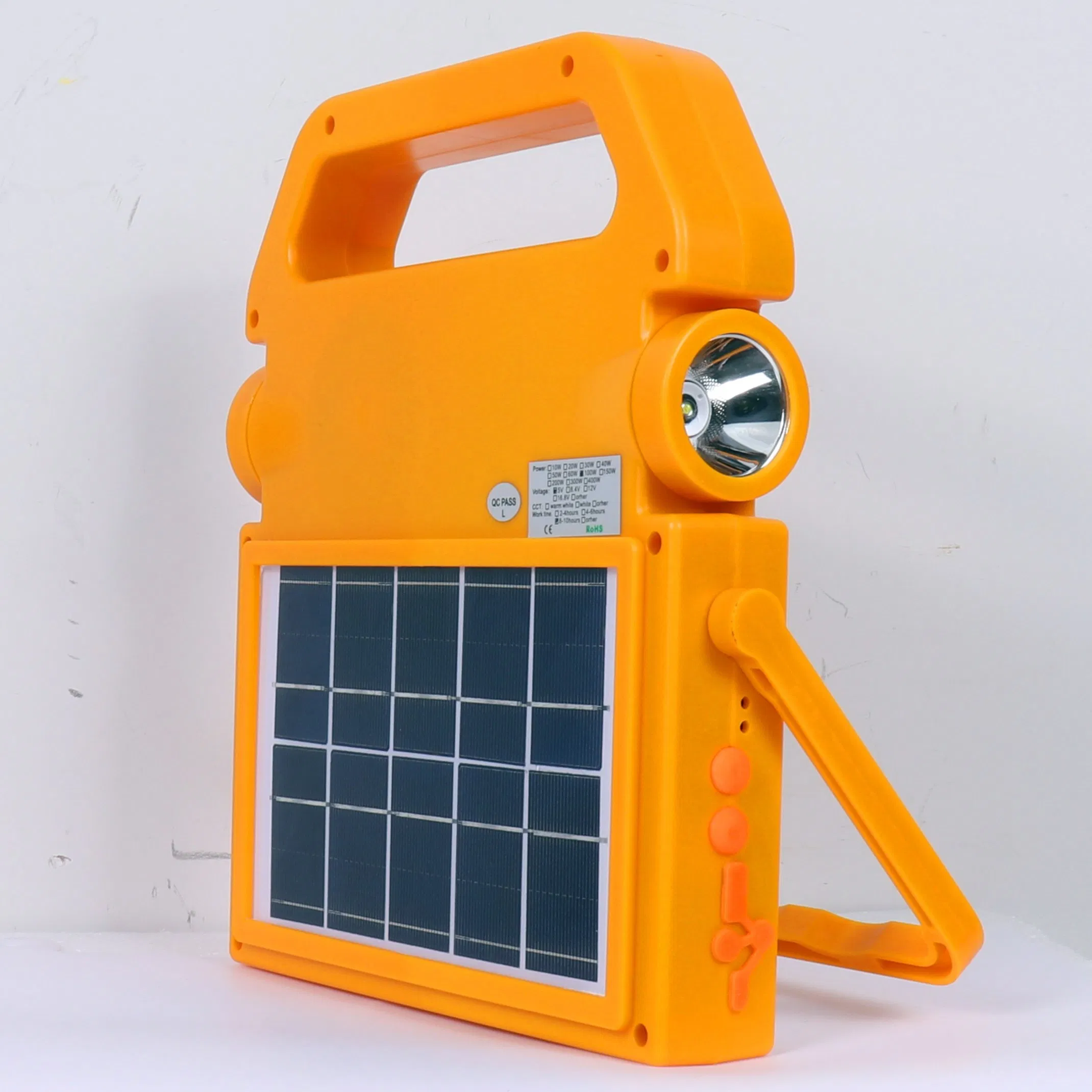 Yaye Hottest Sell 100W Lithium Battery 6000mAh ABS Portable Rechargeable Solar LED Light System for Home/Office Use with USB Charger/Bluetooth 1000PCS Stock