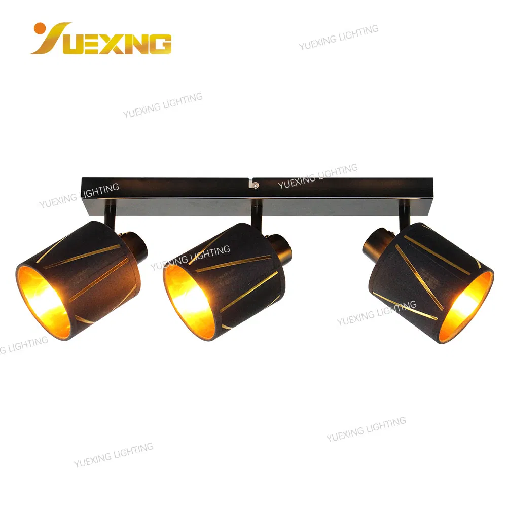 Factory Best Selling E14 LED Lighting Custom 220V 240V EMC/GS/RoHS/BSCI Round Cloth Black Metal Indoor Lamp Fixture Iron Spot Wall Light /Lighting/Luminaire