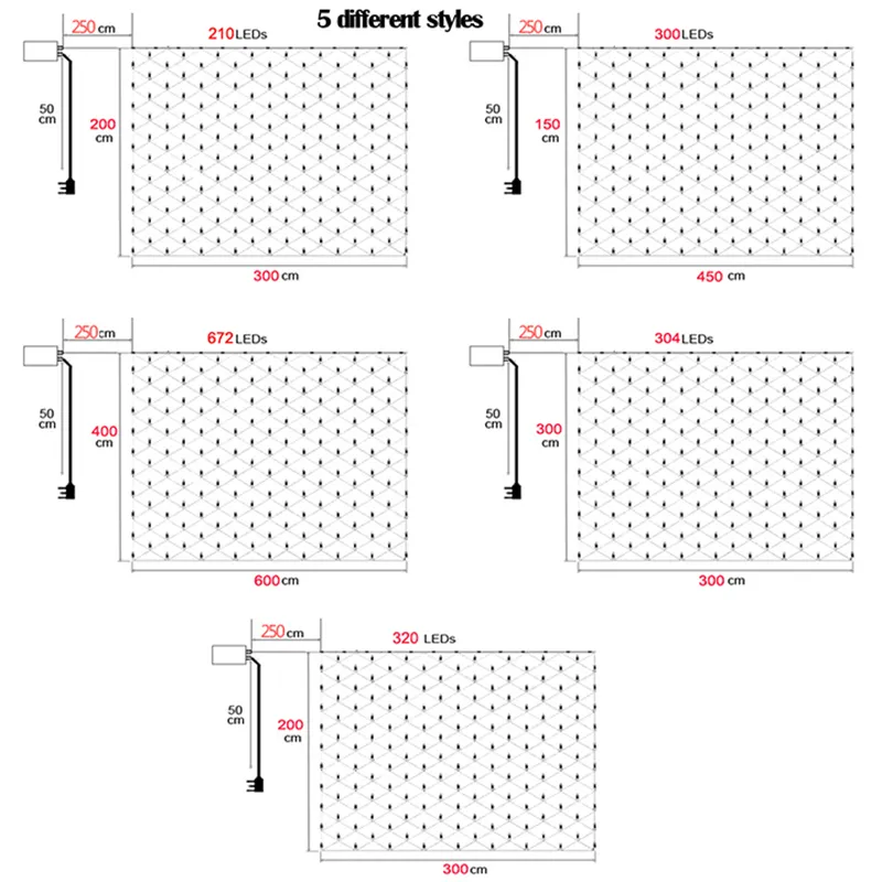 Detailed LED Net Light