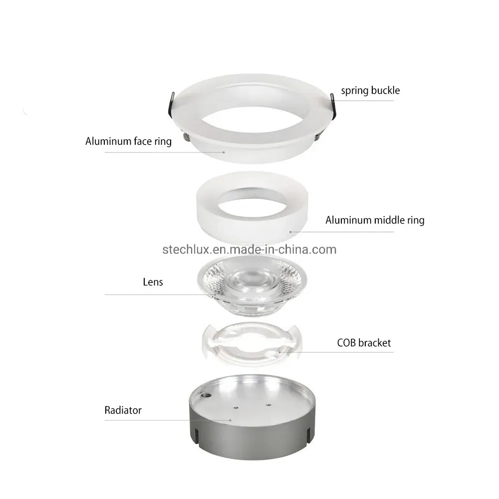 AC220-240V Dimmable Recessed Spot Down Light Directional Adjustable 7W COB LED Panel Light Round