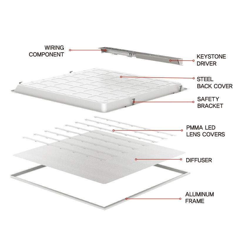Custom Flat Backlit 3CCT Tunable 2X2 2X4 60X60 595X595 25W 36W 40W 48W 60W LED Ceiling Panel Light for Office Hospital