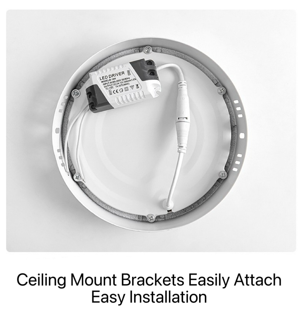 LED Downlight 12W 160mm Surface Mounted Panel Light AC 220V Kitchen Bedroom Living Room Household Ceiling Spot Light Downlight