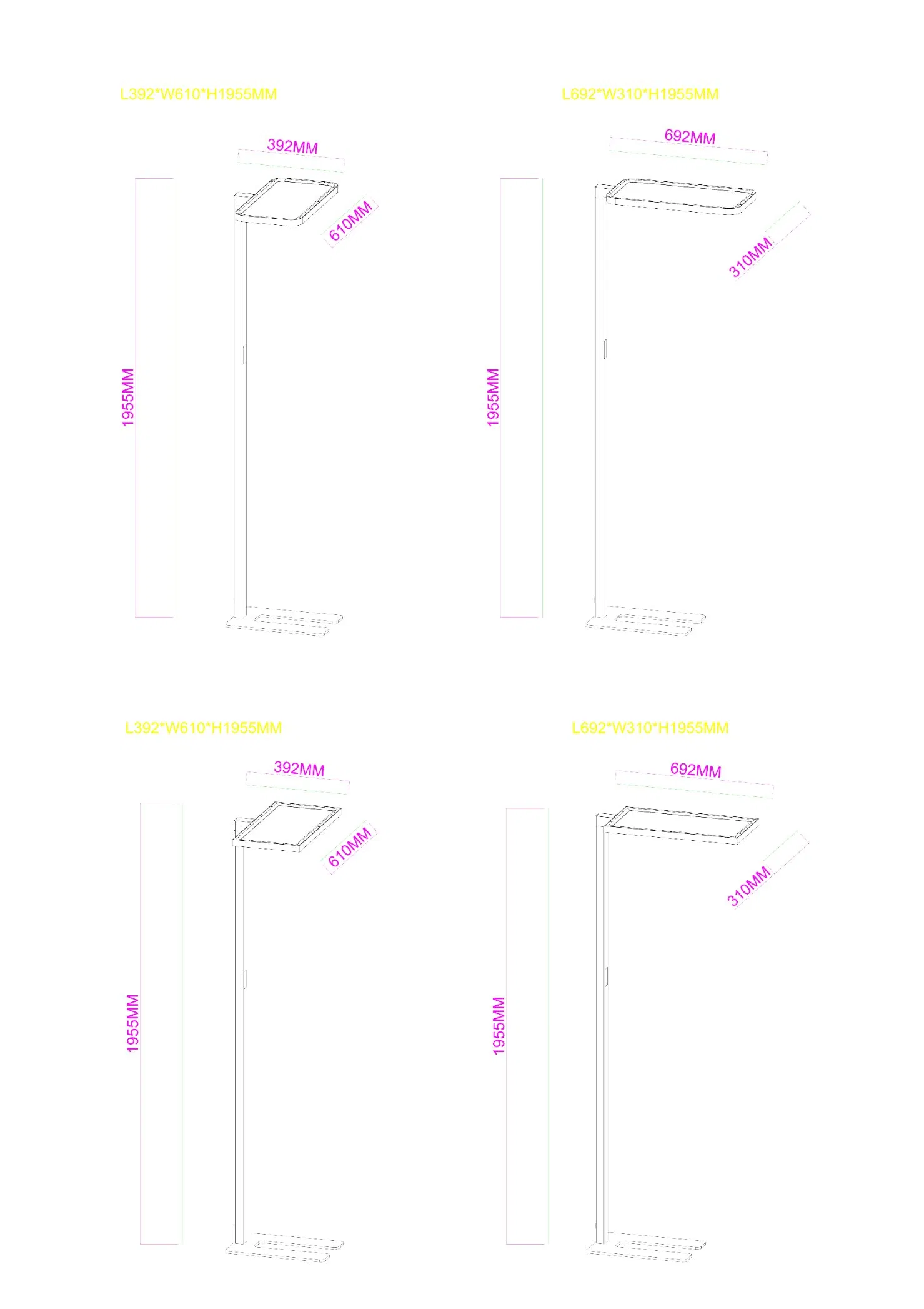 Ugr<16 1-10 V Dimmable up Down Lighting PIR Sensor Black White Light LED Panel Office Light