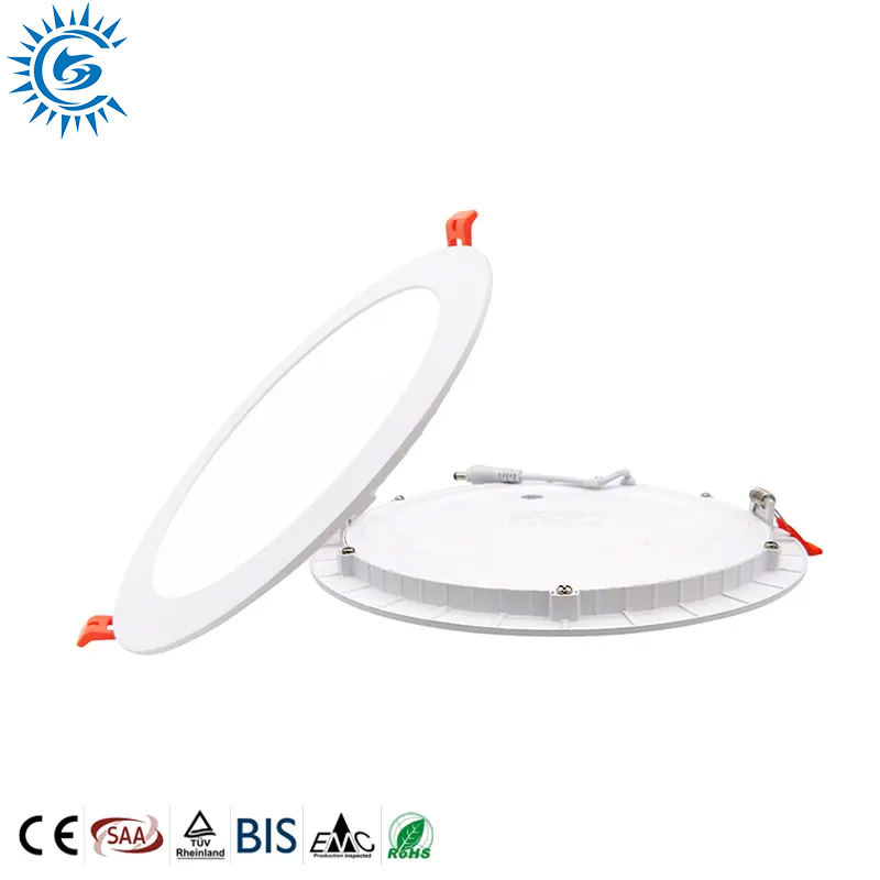 Black Chrome Ultra-Thin 3CCT Dimmable AC85-265V 3W 6W 9W 12W 18W 20W 24W Round Recessed Ceiling Light LED Panel Light