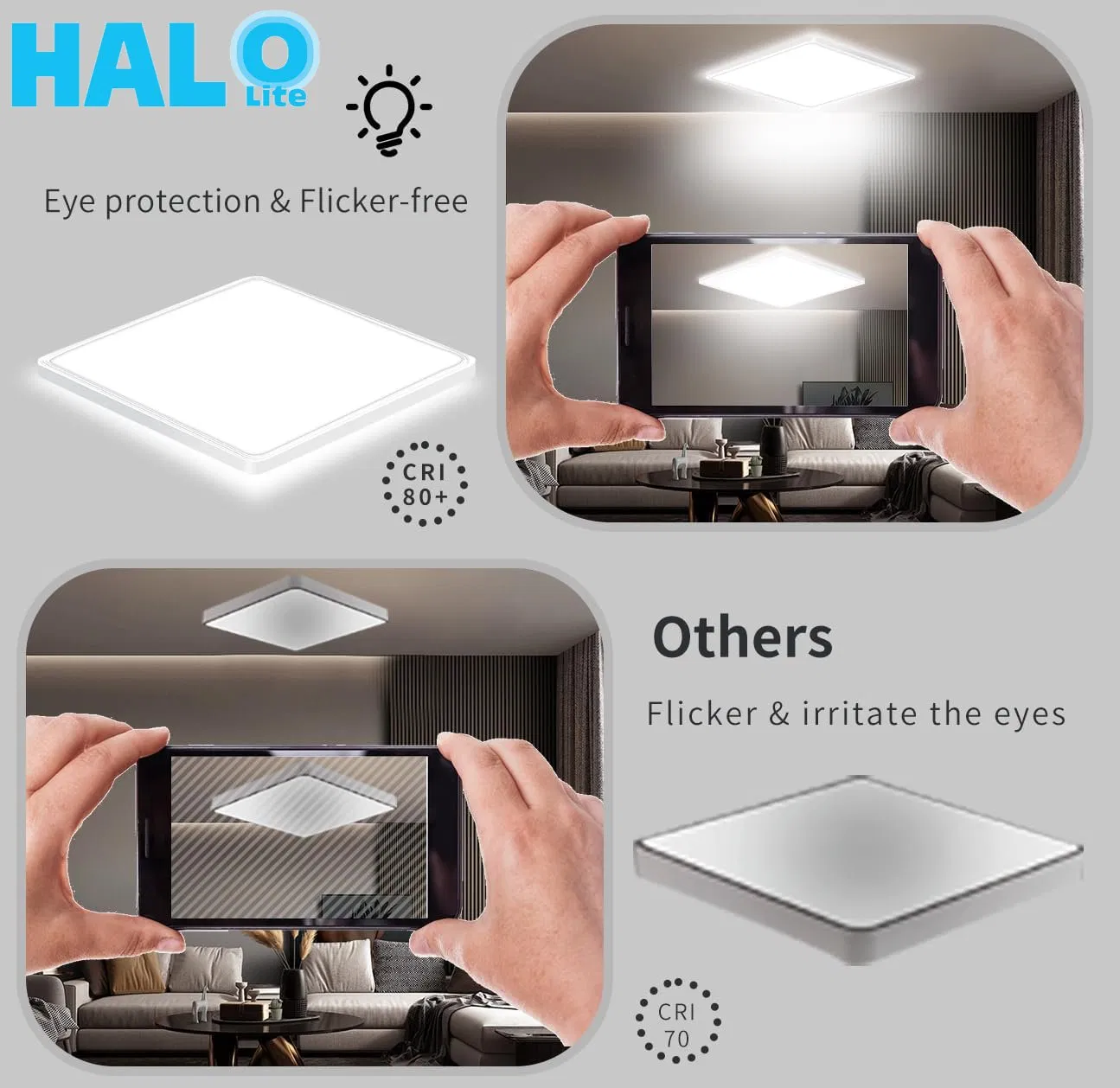 Halolite 49W 3CCT Warm White Natural Daylight Ceiling Lamp Backlit Panel Light LED