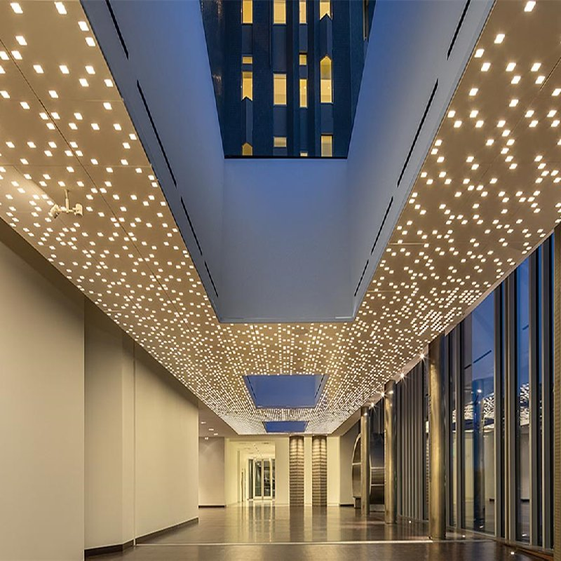 Us Luxurious Ceiling Decoration Ideas Custom Metal Ceiling System with LED Lighting