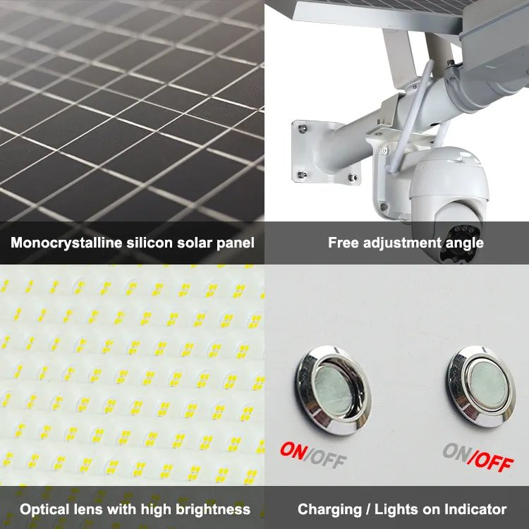 Smart WiFi Camera Security Light 4G CCTV Outdoor LED Waterproof Solar Street Light with Solar Panel for Home Price