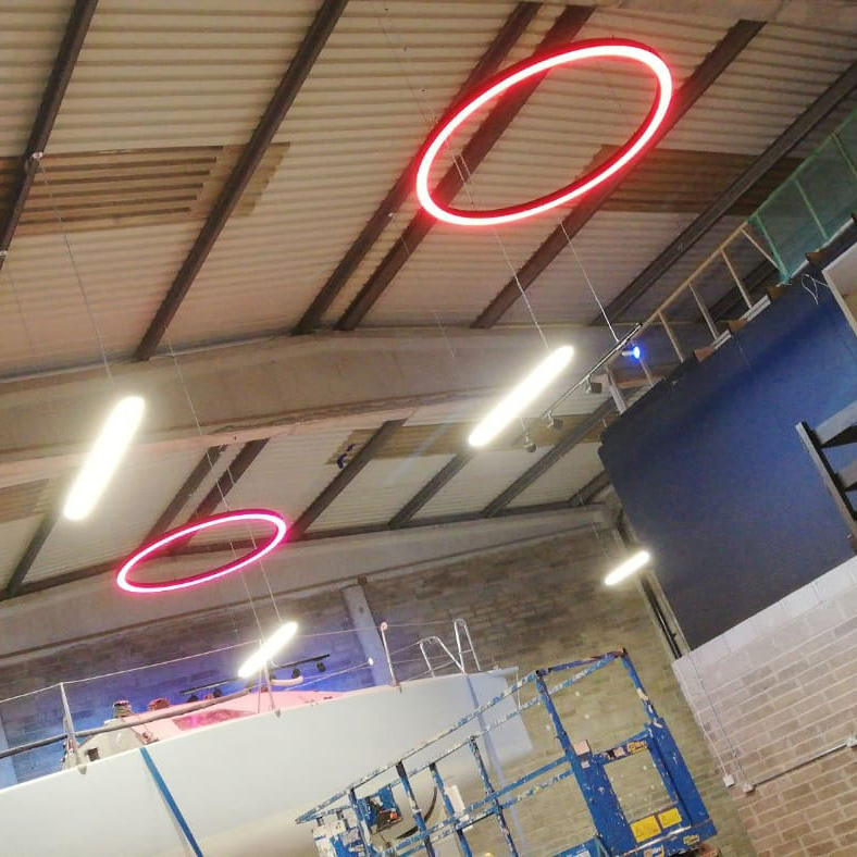 Multi Colors RGB LED Pendant Ring Light Profile RGB Ceiling Circle Light for Bar, Hotel, Lobby, Studio