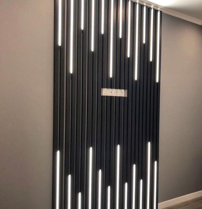 Smart APP Control LED Full Back Neon Light for The Wall Wood Foam Acoustic Slat Panels