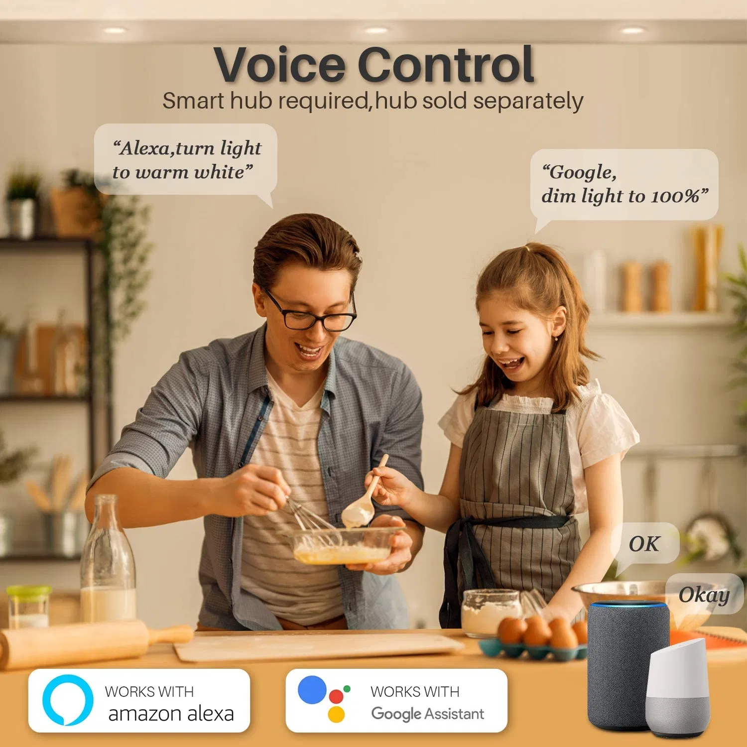 Round RGB Recessed Ceiling Color Changing APP Control WiFi LED Panel Light Smart Bulb Alexa Voice Control Downlight