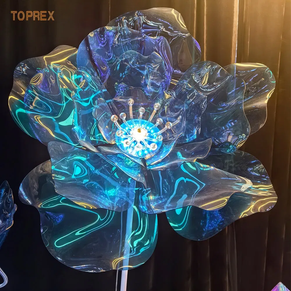 Toprex Large Romantic Stunning Dreamy Blue Floral Art Light Wedding Centerpiece Decoration LED Lighting