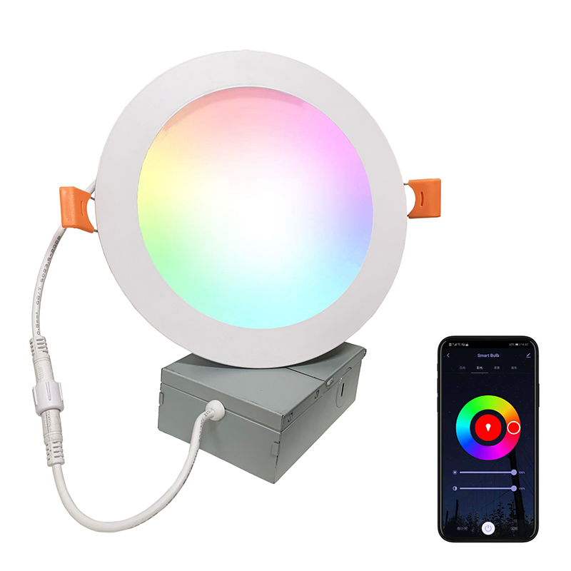 Round RGB Recessed Ceiling Color Changing APP Control WiFi LED Panel Light Smart Bulb Alexa Voice Control Downlight