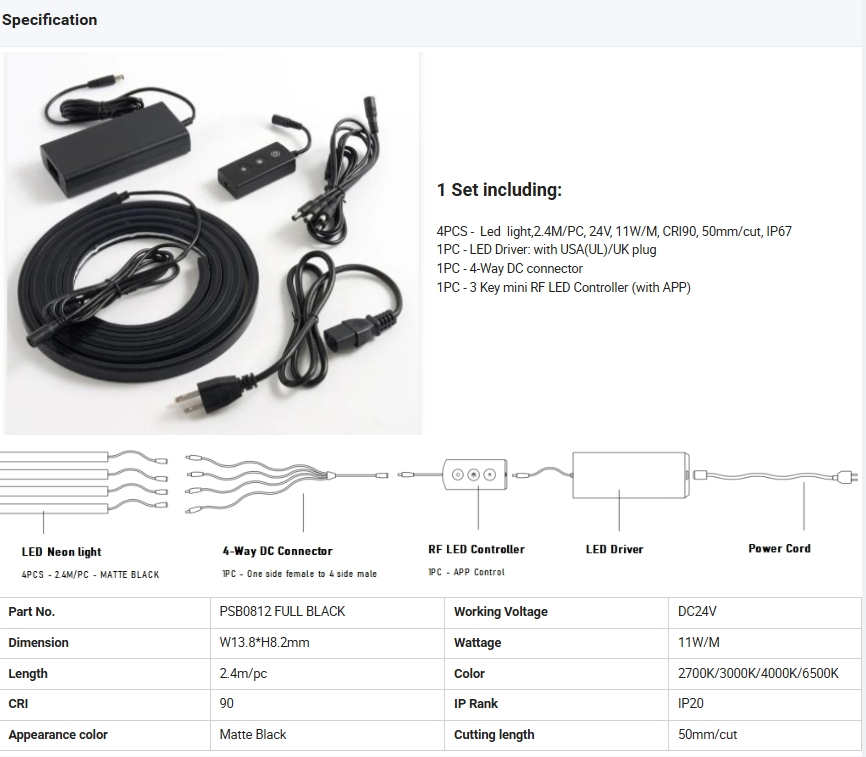 Smart APP Control LED Full Back Neon Light for The Wall Wood Foam Acoustic Slat Panels