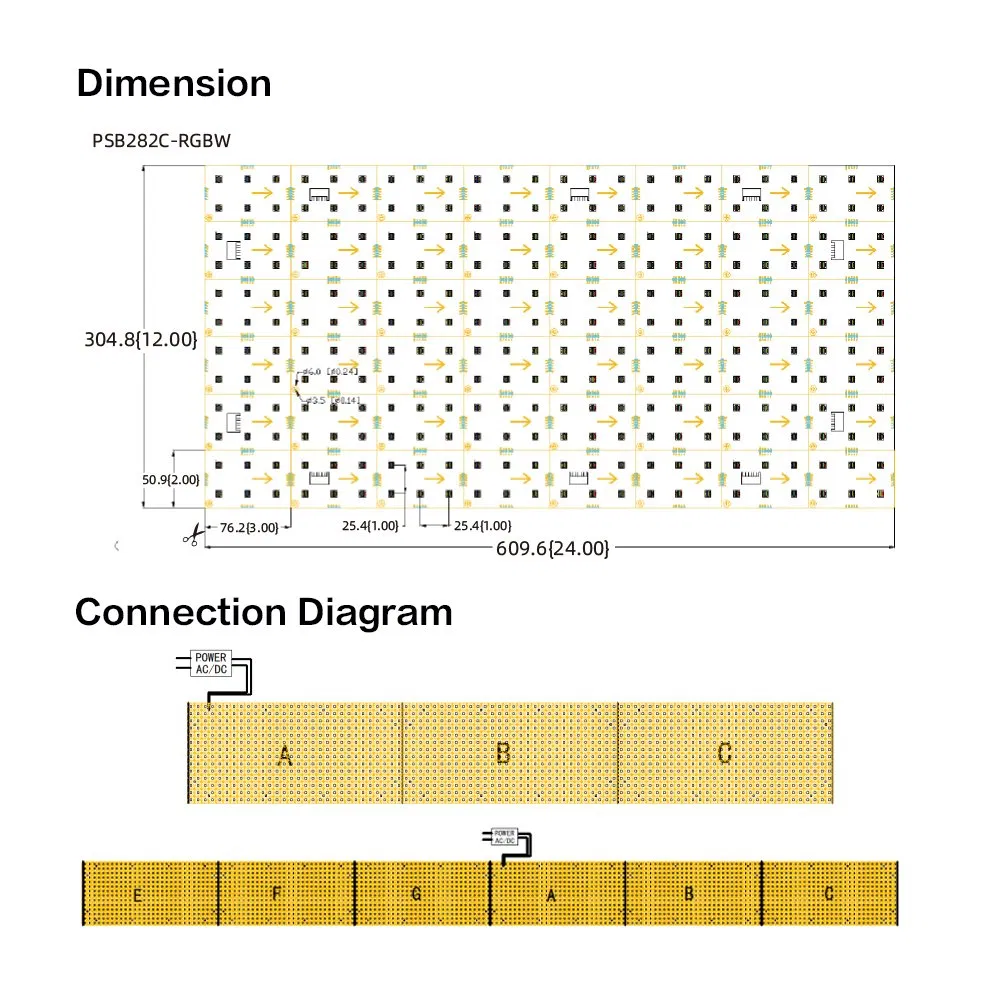 DC24V SMD5050 RGBW 288LED Dimmable RGBW Wi-Fi LED Board Light Backlit Stone Paper Thin LED Sheet Light Custom Size Flex Panel