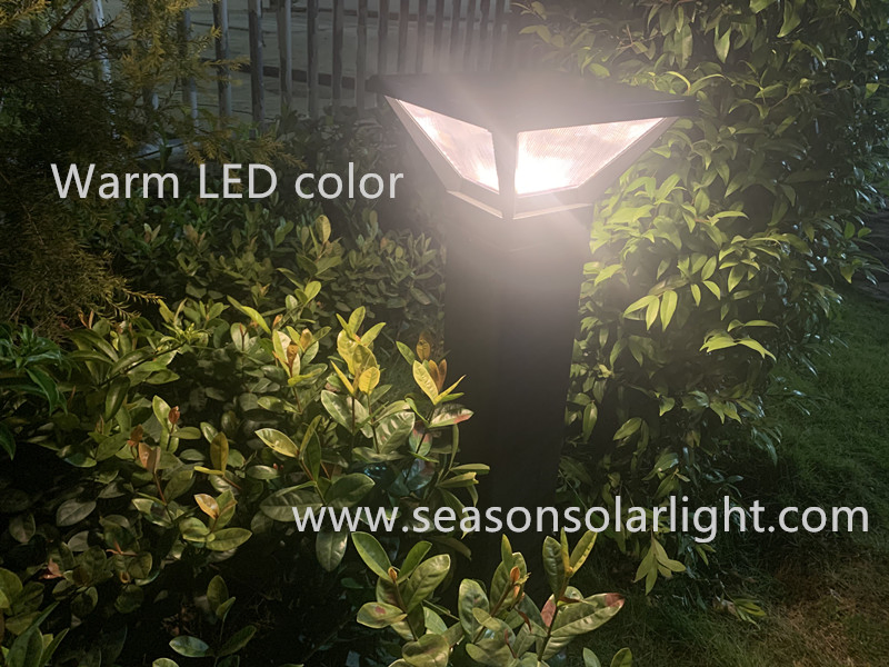 IP65 Smart Suqare Pole Lighting Garden Pathway Solar Lawn Light with LED Lights Chip &amp; Solar Panel System