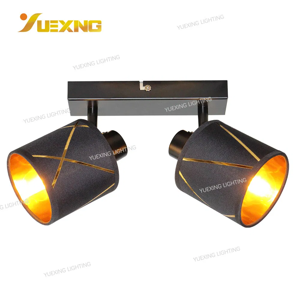 Factory Best Selling E14 LED Lighting Custom 220V 240V EMC/GS/RoHS/BSCI Round Cloth Black Metal Indoor Lamp Fixture Iron Spot Wall Light /Lighting/Luminaire