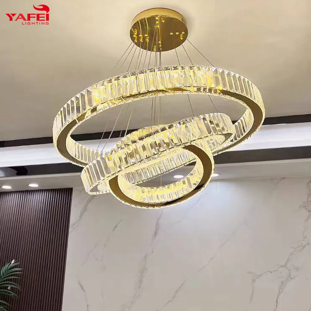 Contemporary Luxury Modern Chandelier Decoration Indoor Large Circle LED Crystal Lighting