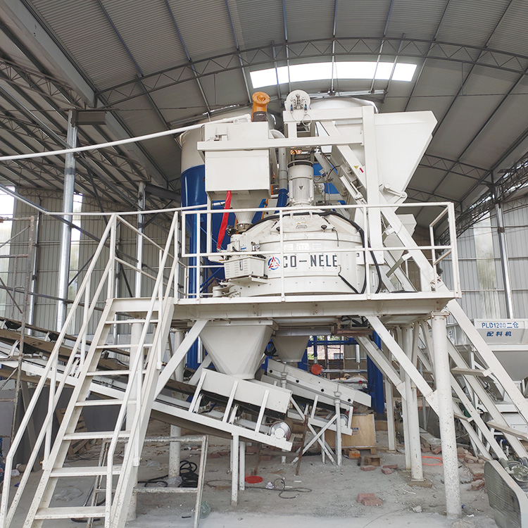 Concrete batching plant for producing permeable bricks